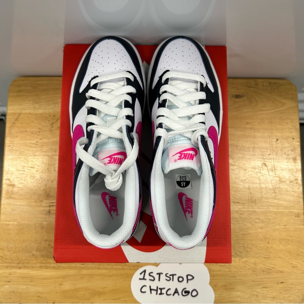 Nike Dunk Low GS Dark Obsidian Fierce Pink FB9109-401 Size 5Y/6.5W NEW - Picture 3 of 8